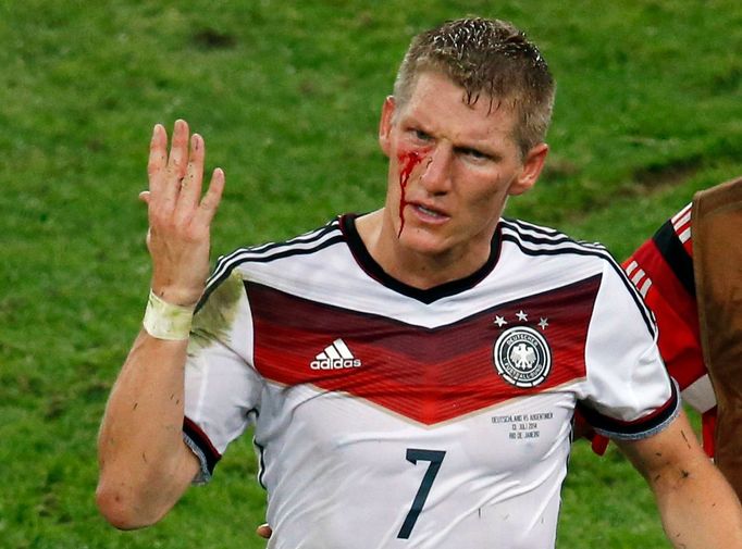 MS 2014, Argentina-Německo: zraněný Bastian Schweinsteiger