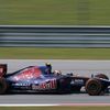 Toro Rosso Formula One driver Kvyat of Russia drives during the first practice session of the Malaysian F1 Grand Prix at Sepang International Circuit outside Kuala Lumpur