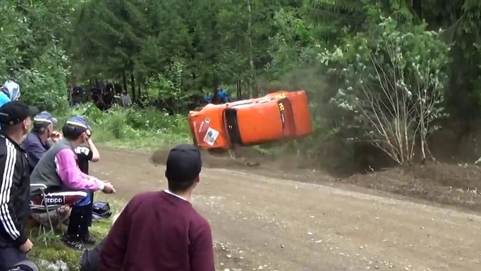 Finská rallye 2015: Miettinen & Kovanen, nehoda