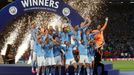 Fotbalisté Manchesteru City slaví triumf v Lize mistrů.