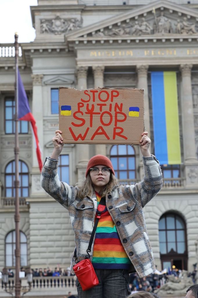 Demonstrace na Václavském náměstí.