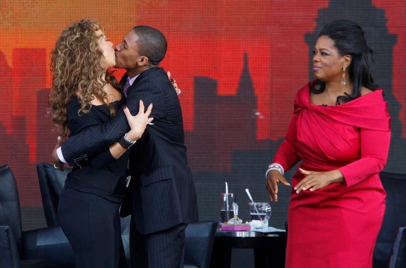 Mariah Carey a její manžel Nick Cannon u Oprah Winfrey