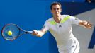 Britain's Andy Murray returns the ball to Czech Republic's Radek Stepanek during their match at the Queen's Club Championships in west London June 12, 2014. REUTERS/Suzan