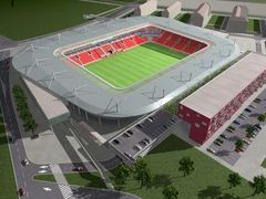 Vizualizace pohledu na nový slavistický stadion v Edenu po dokončení na jaře 2008.