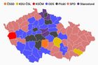 Barevnější mapa Česka: ANO a ti druzí. Babiš vyhrál všude. Kdo kde skončil druhý za ním?