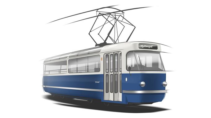 Takhle bude vypadat nová výletní tramvaj pro Prahu T3 Coupé