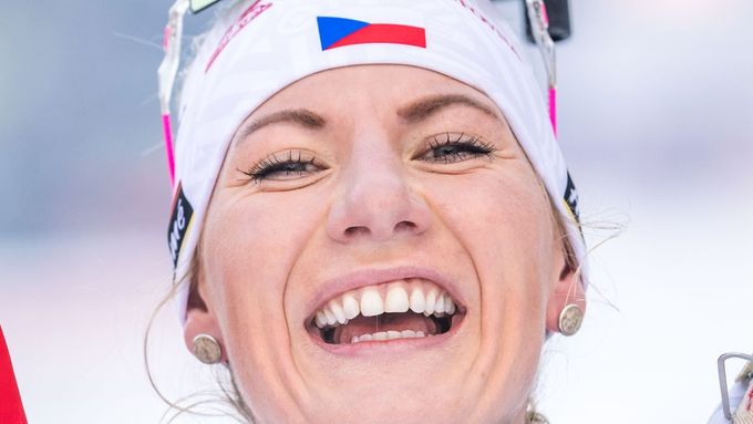 Česká biatlonistka Lucie Charvátová po sprintu v Ruhpoldingu