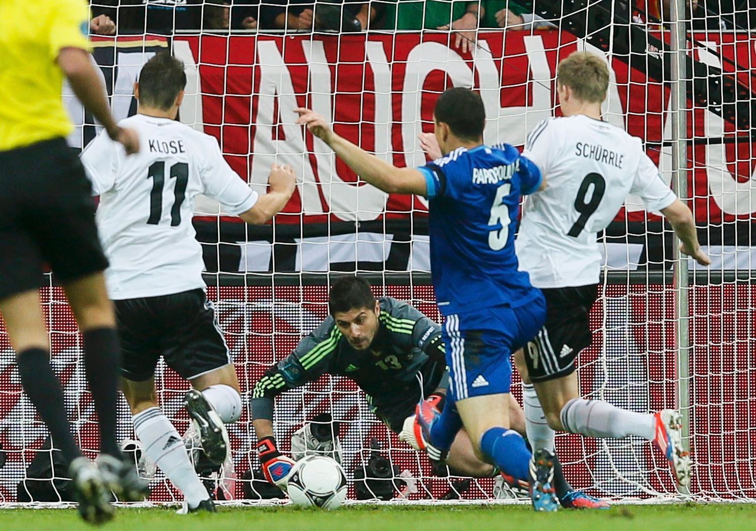 během utkání Německo - Řecko ve čtvrtfinále Eura 2012