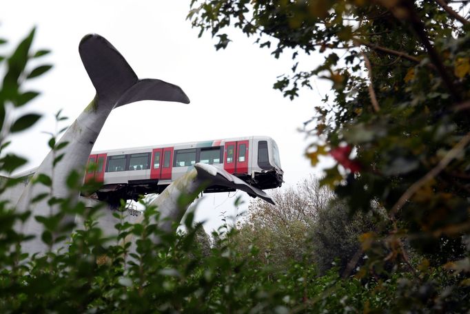 Kuriózní nehoda vlaku rotterdamského dopravního podniku RET.