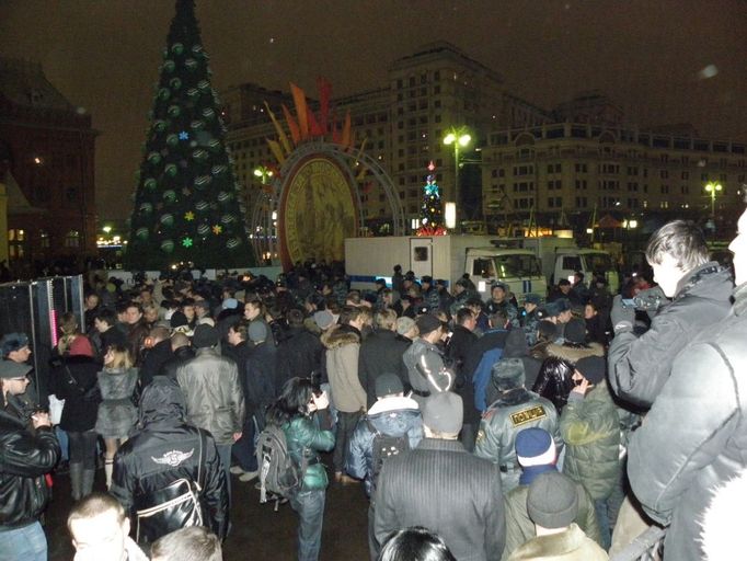 Demonstrace nacionalistů.