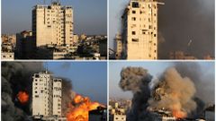 Ve středu izraelské letectvo srovnalo se zemí čtrnáctiposchoďovou budovu v Gaze.