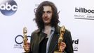 Hozier poses with his awards at the 2015 Billboard Music Awards in Las Vegas