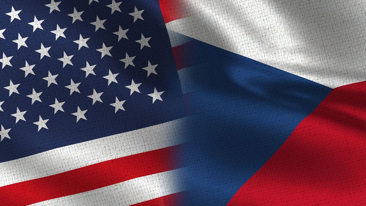 USA - Česká republika, vlajky