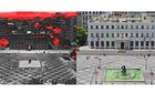 Kombinované fotografie ukazují náměstí Kotzia a radnici: termokamera odhaluje ostré teplotní rozdíly během horké vlny, která paralyzuje město.