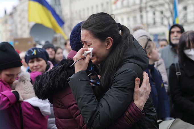 Demonstrace na Václavském náměstí.