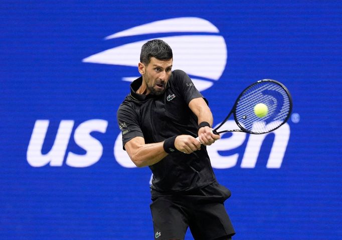 Novak Djokovič v utkání 3. kola US Open 2025