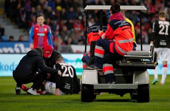 SL, Plzeň-Slavia: zraněný slávista Jiří Bílek