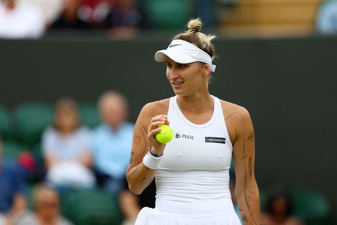 Markéta Vondroušová v osmifinále Wimbledonu 2023.