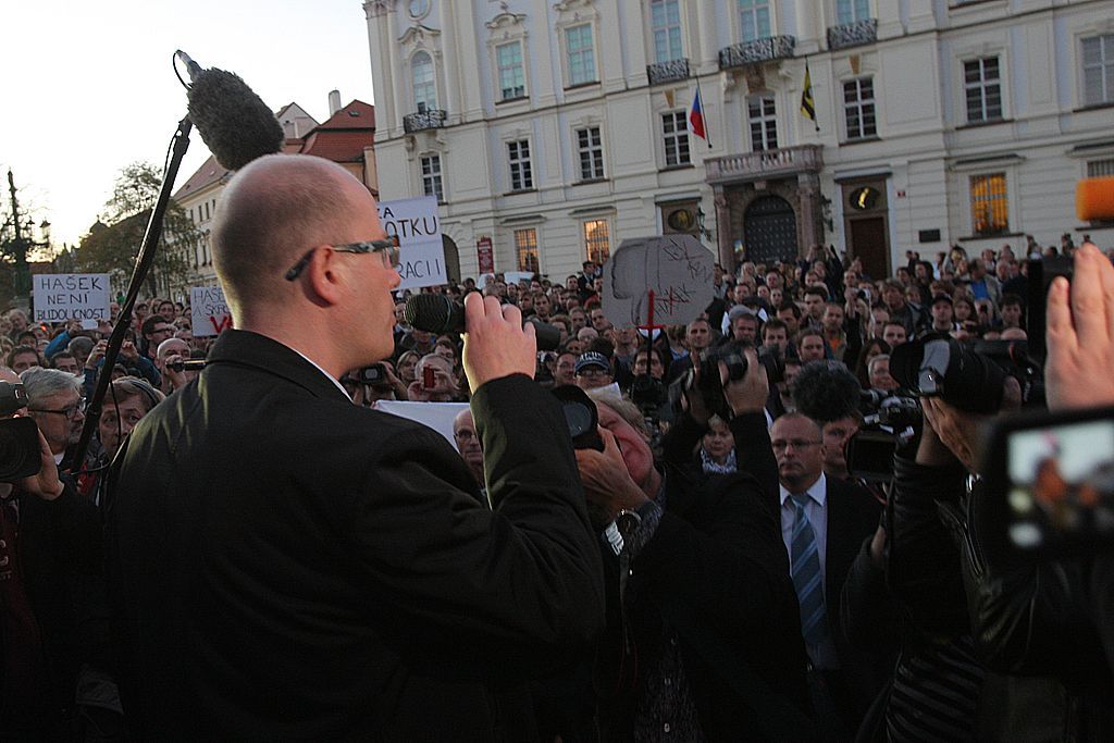 Bohuslav Sobotka na srazu svých příznivců