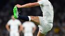 Owen Farrell of England kicks at goal