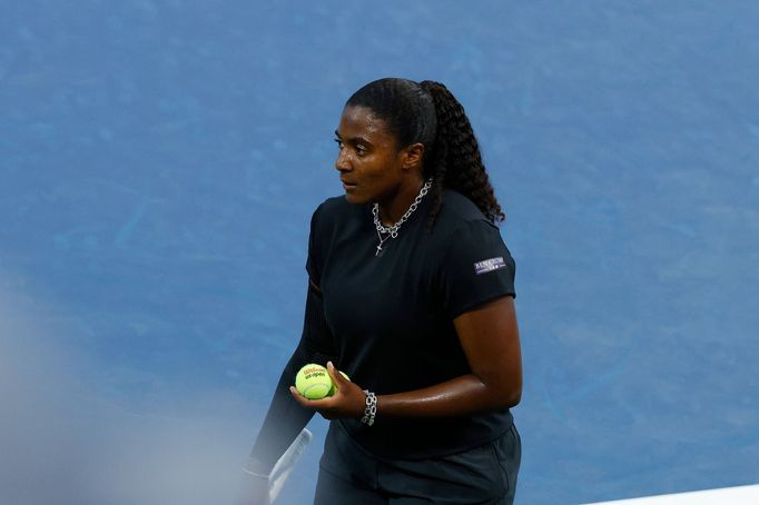 Hailey Baptisteová v utkání 1. kola US Open 2025