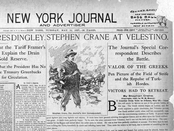 Stephen Crane referuje o bitvě u Velestina v řecko-turecké válce, 1897.
