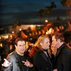 Director Quentin Tarantino, actress Uma Thurman and actor John Travolta arrive to attend a beach front cinema screening for the film &quot;Pulp Fiction&quot; during the 67th Cannes Film Festival in Ca