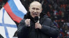 V Moskvě demonstrují desetitisíce Putinových přívrženců