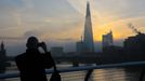 Mist covered parts of London on the 12the December 2012, including Tower Bridge and the Shard building.