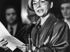Isabel Perónová pronáší projev na nedatovaném archivním snímku