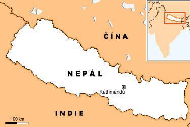 Nepál - mapa