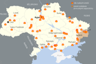 Ukrajina - cíle ruských útoků (24. 2. ráno)
