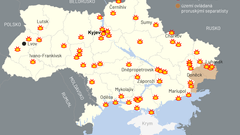 Ukrajina - cíle ruských útoků (24. 2. ráno)