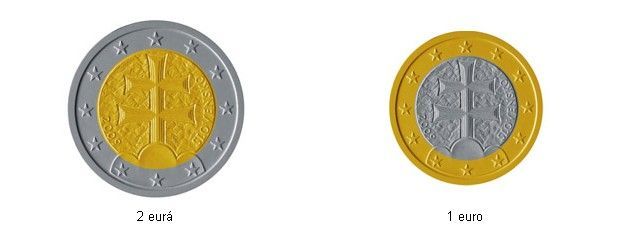 Slovenské euro: zadní strana 2 EUR