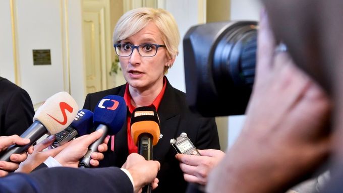 Ministryně obrany Karla Šlechtová se při své "rozlučce" s novináři pustila do médií. Obvinila je, že jsou spoluviníky jejího konce.