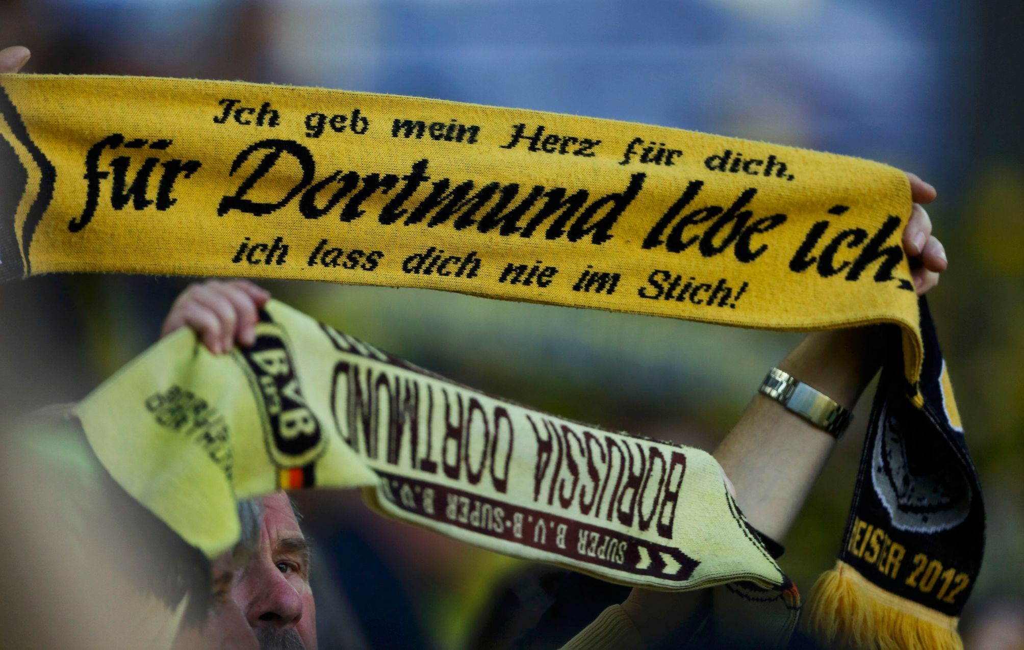 Fotbal, Bundesliga, Dortmund - Bayern Mnichov: fanoušci Dortmundu