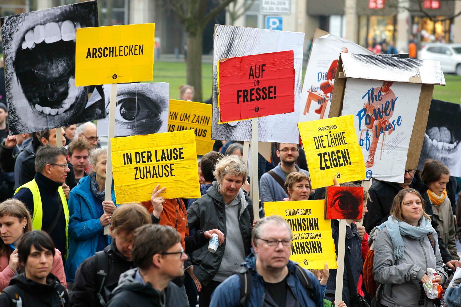 Demonstrace v Berlíně proti vysokému nájemnému, 14. dubna 2018