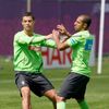 Ronaldo a Quaresma na tréninku Portugalců