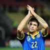 Artem Kravec slaví vítězství Ukrajiny v kvalifikaci na Euro 2016
