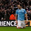 Manchester City's Negredo celebrates after scoring a goal against Liverpool during their English Premier League soccer match in Manchester