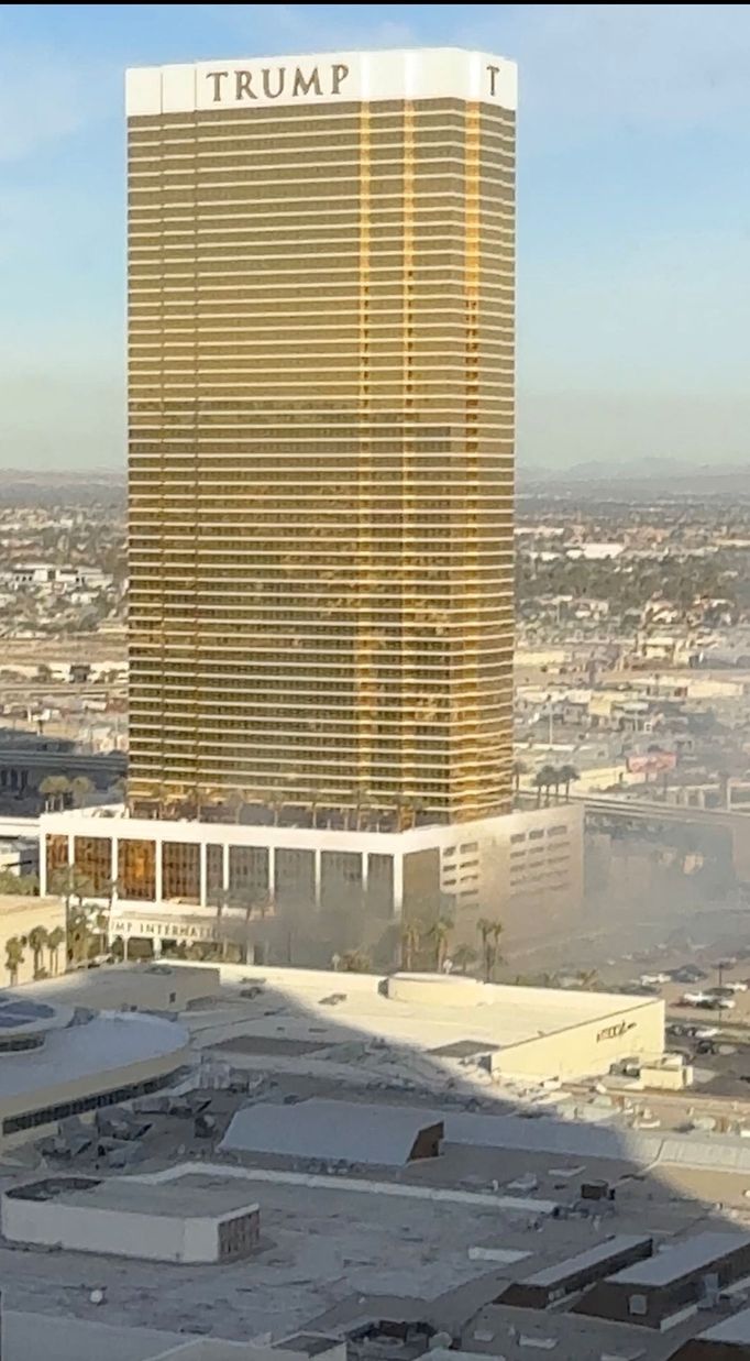 Smoke rises after a Tesla Cybertruck burned at the entrance of Trump Tower in Las Vegas, Nevada, U.S., January 1, 2025, in this screengrab from a video obtained from soci