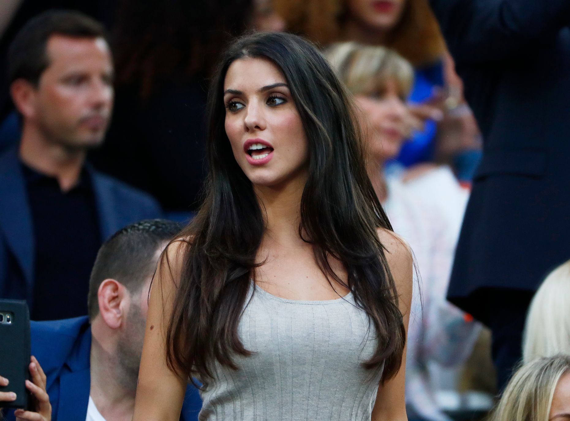 Wife of France's Bacary Sagna, Ludivine Kadri Sagna in the stands
