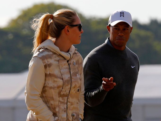 Lindsey Vonnová a Tiger Woods na British Open 2013