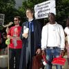 demonstrace za práva pracovních migrantů