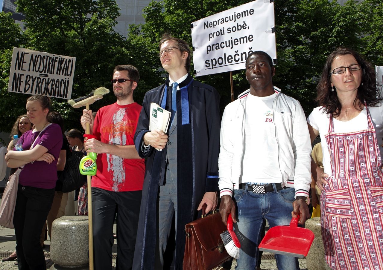 demonstrace za práva pracovních migrantů