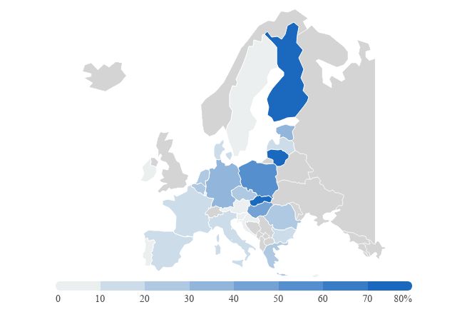 mapa ruská ropa embargo EU