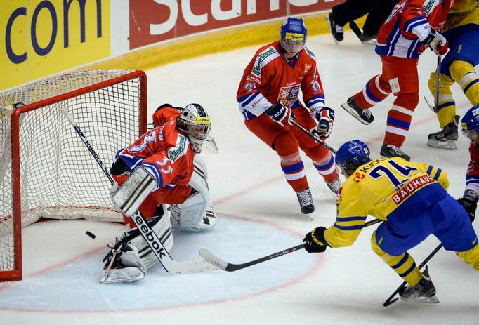 Hokej, EHT, Švédsko - Česko: Jakub Štěpánek - Mattias Janmark-Nylen