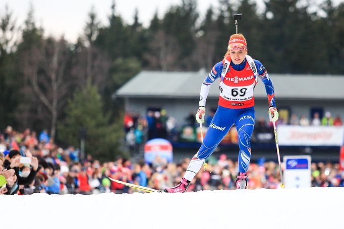 Gabriela Koukalová na exhibici v Břízkách 2017