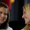 Lucie Šafářová a Petra kvitová před finále Fed Cupu 2014