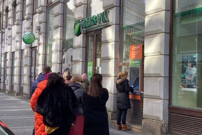 Fronta u Sberbank